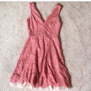Francesca’s Pink Lace Dress